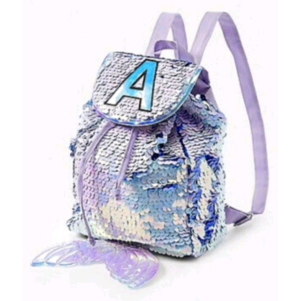 ⛔SOLD⛔Justice "K" initial sequin mermaid backpack - Picture 1 of 9